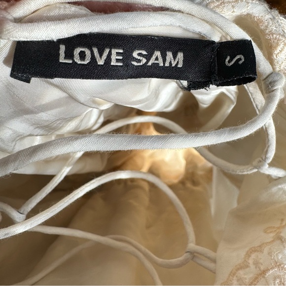 Love Sam Tallulah Silk-Blend Embroidered Ivory Maxi Dress Sz S - Picture 15 of 16